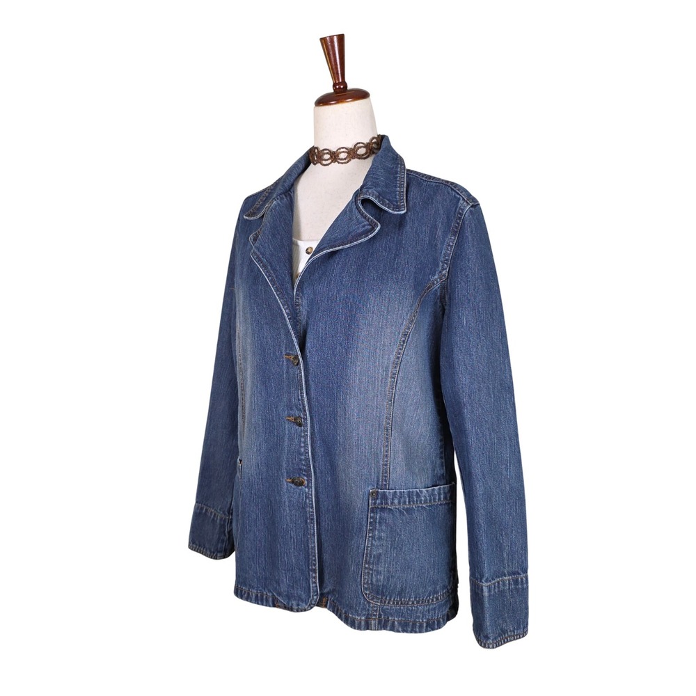 Vintage Faded Glory Denim Chore Coat Size XL Collared Pockets Retro 90s Y2K - Picture 9 of 11